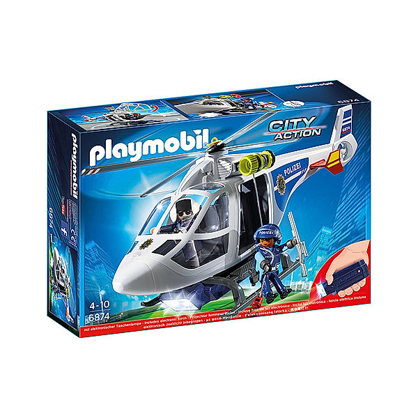 Playmobil® PLAYMOBIL® 6874 CITY Action Polizei-Helikopter mit LED-Suchscheinwerfer