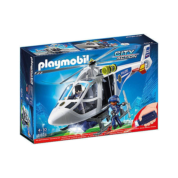 PLAYMOBIL® 6874 CITY Action Polizei-Helikopter mit LED-Suchscheinwerfer |  Weltbild.de