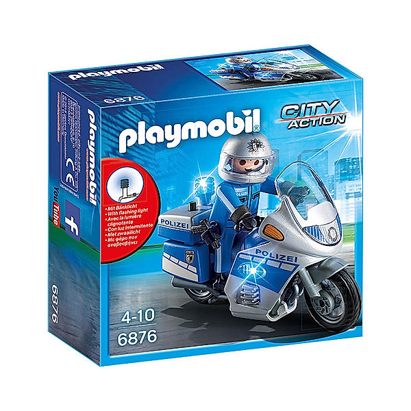 Playmobil® PLAYMOBIL® 6876 CITY Action Motorradstreife mit LED-Blinklicht