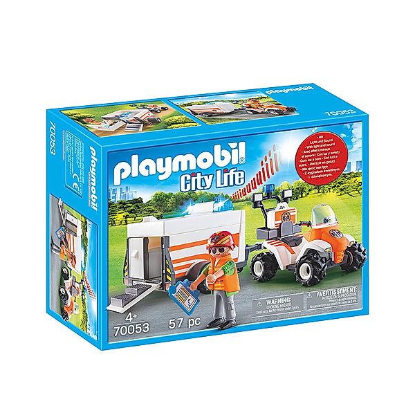 Playmobil® PLAYMOBIL® 70053 City Life Quad mit Rettungsanhänger