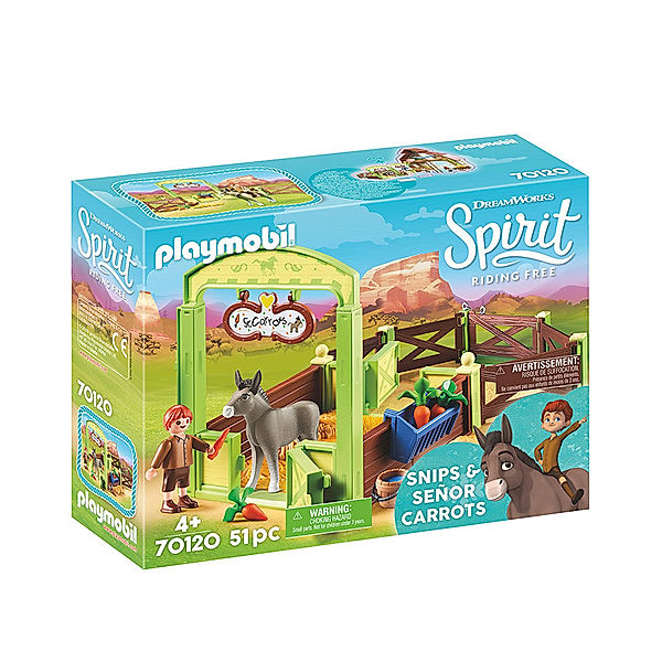 Playmobil® PLAYMOBIL® 70120 Spirit Riding Free© Pferdebox „Snips und Herr Karotte“