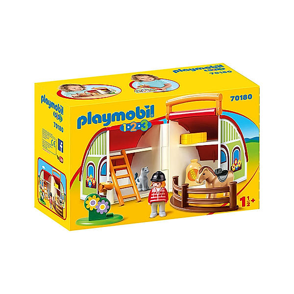 Playmobil® PLAYMOBIL® 70180 1.2.3 Mein Mitnehm-Reiterhof