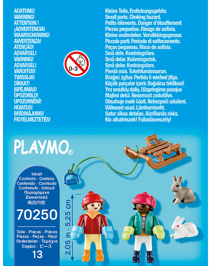Playmobil-70250 Kinder mit Schlitten 