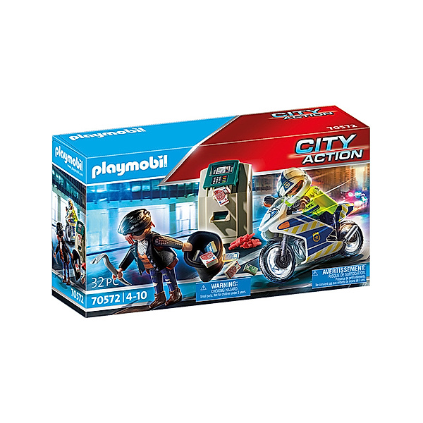 Playmobil® PLAYMOBIL® 70572 CITY Action Polizei-Motorrad: Verfolgung des Geldräubers