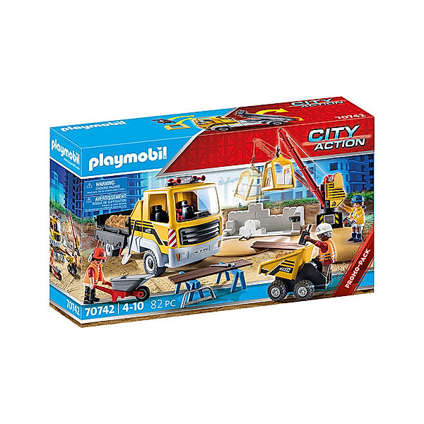 Playmobil® PLAYMOBIL® 70742 City Action Baustelle mit Kipplaster