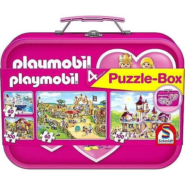 SCHMIDT SPIELE Playmobil, Puzzle-Box pink (Kinderpuzzle)