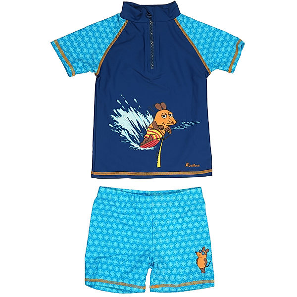 Playshoes Playshoes UV-Schwimmanzug Die Maus, 2-teilig, blau (Größe: 98/104)