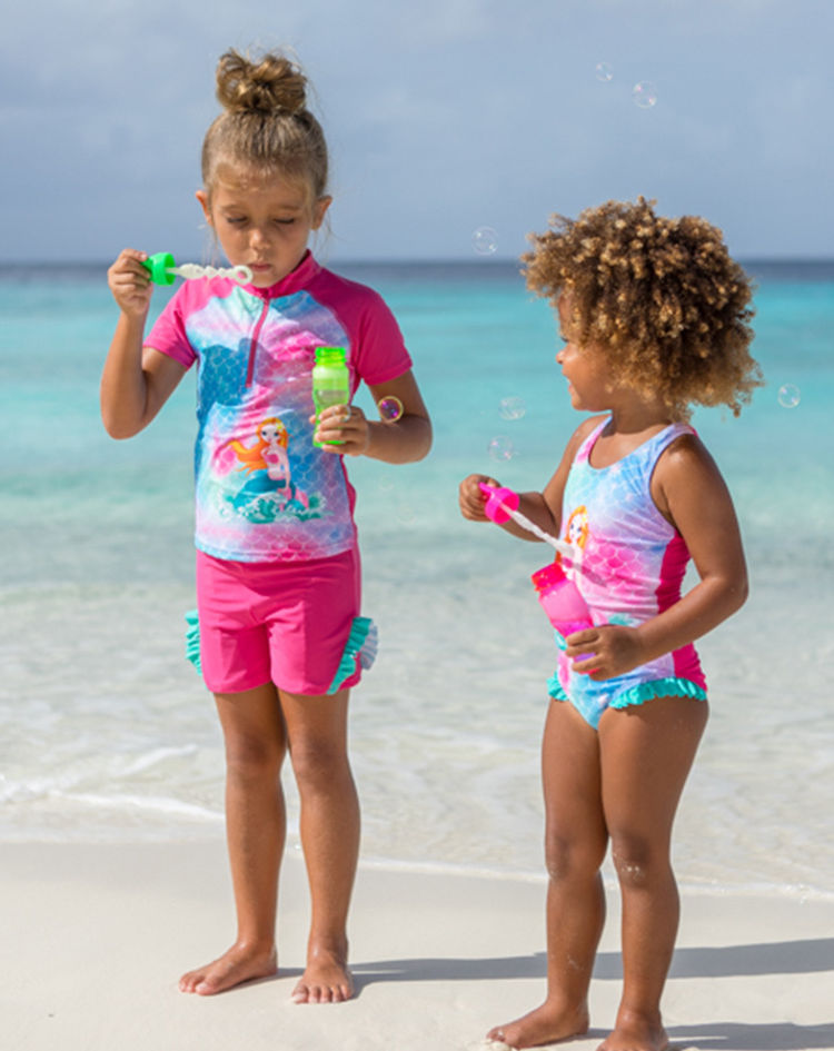 Playshoes UV-Schwimmanzug Meerjungfrau, 2-teilig, pink bunt Größe: 74 80