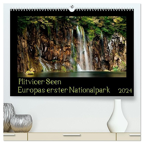 Plitvicer Seen - Europas erster Nationalpark (hochwertiger Premium Wandkalender 2024 DIN A2 quer), Kunstdruck in Hochglanz, Kirsten Karius