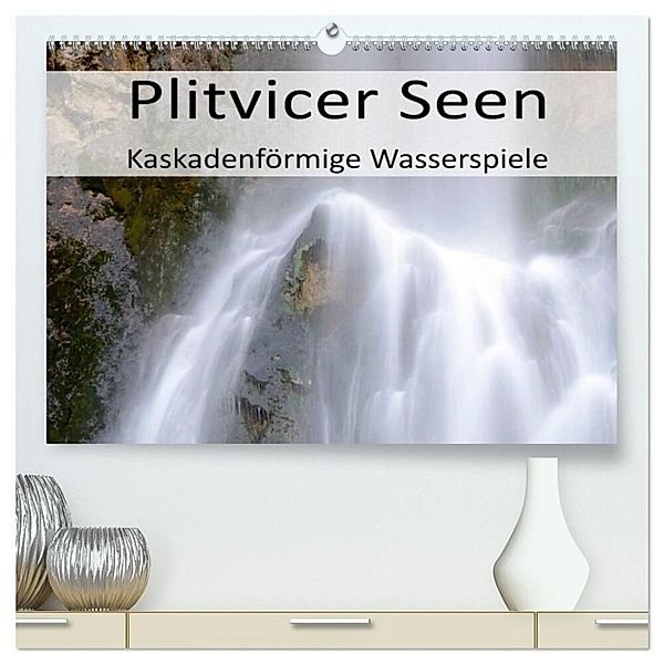 Plitvicer Seen - Kaskadenförmige Wasserspiele (hochwertiger Premium Wandkalender 2024 DIN A2 quer), Kunstdruck in Hochglanz, Götz Weber