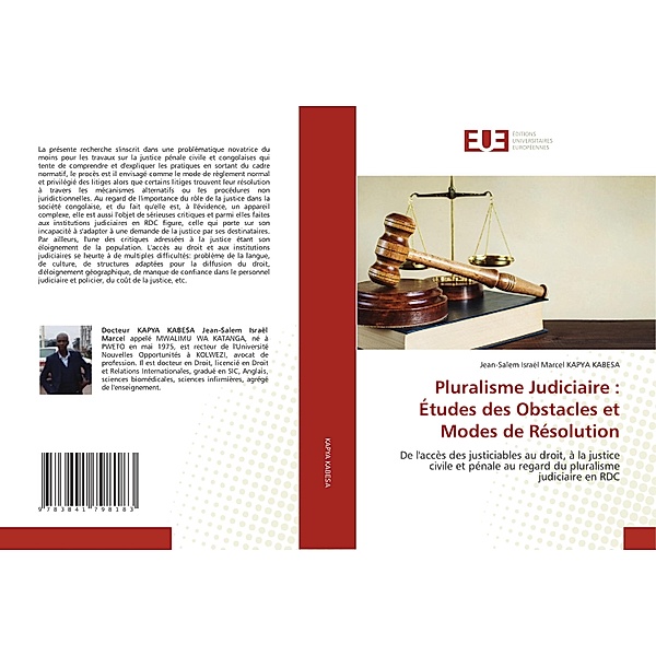 Pluralisme Judiciaire : Études des Obstacles et Modes de Résolution, Jean-Salem Israël Marcel KAPYA KABESA