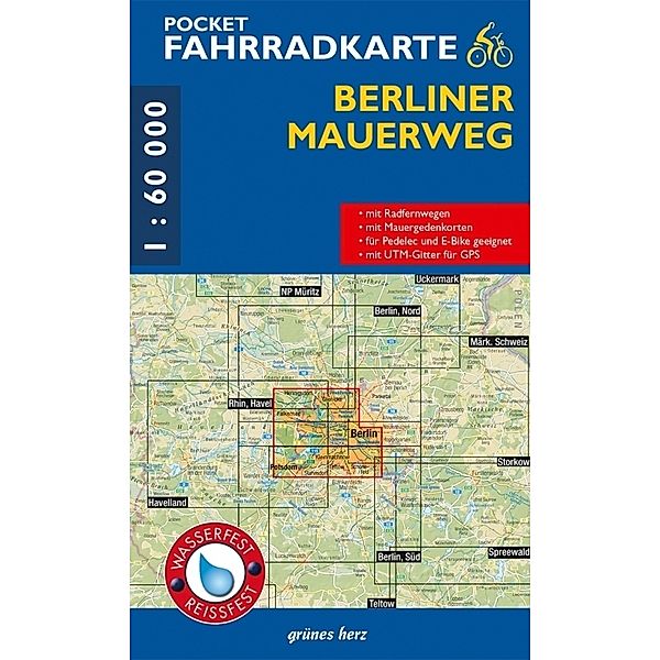 Pocket-Fahrradkarte Berliner Mauerweg