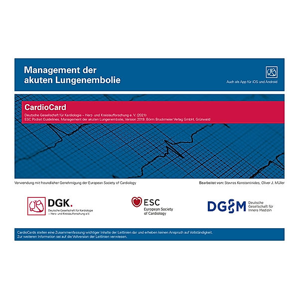 Pocket-Leitlinien / Publikationen von Fachgesellschaften / Management der akuten Lungenembolie, CardioCard