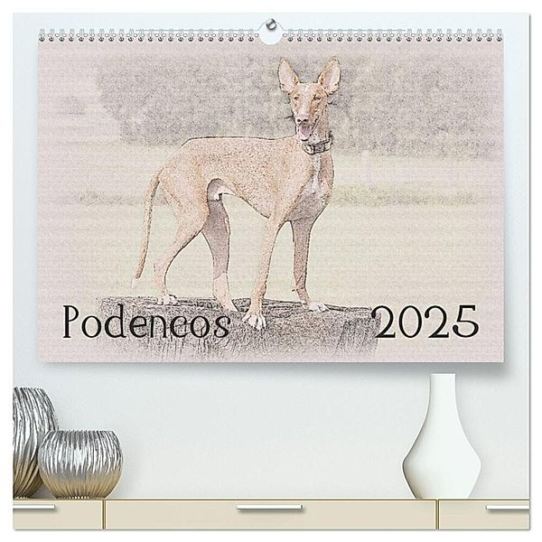 Podencos 2025 (hochwertiger Premium Wandkalender 2025 DIN A2 quer), Kunstdruck in Hochglanz, Calvendo, Andrea Redecker