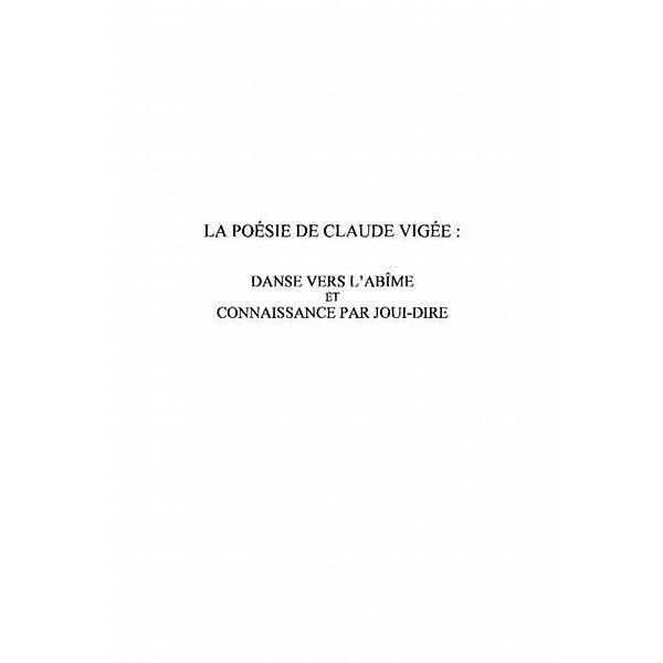 Poesie de Claude Vigee La / Hors-collection, Anne Mounic