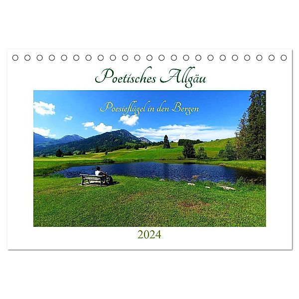 Poetisches Allgäu (Tischkalender 2024 DIN A5 quer), CALVENDO Monatskalender, Grit Ross /Poesieflügel