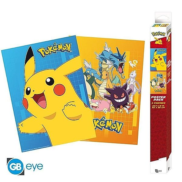 POKEMON Set 2 Chibi Posters - Farbige Charaktere (52x38)