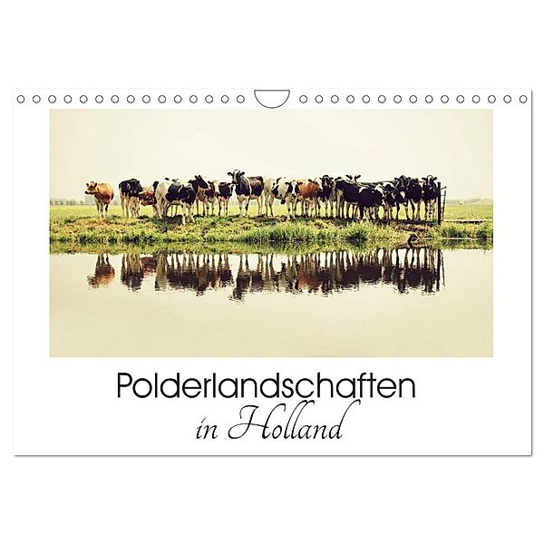 Polderlandschaften in Holland (Wandkalender 2024 DIN A4 quer), CALVENDO Monatskalender, Annemieke van der Wiel