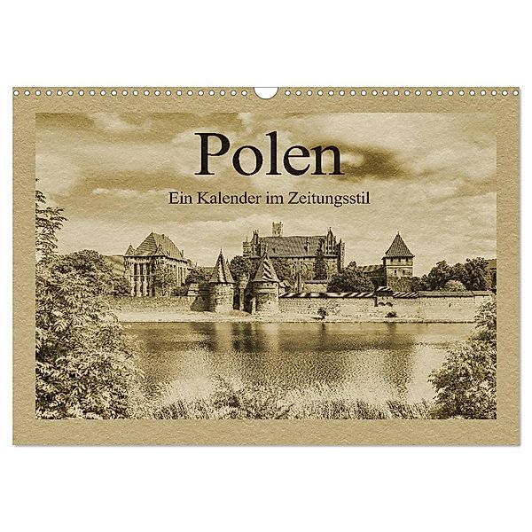 Polen - Ein Kalender im Zeitungsstil (Wandkalender 2024 DIN A3 quer), CALVENDO Monatskalender, Gunter Kirsch