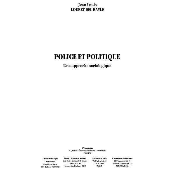 Police et politique une approche sociolo / Hors-collection, Atlan Jacques