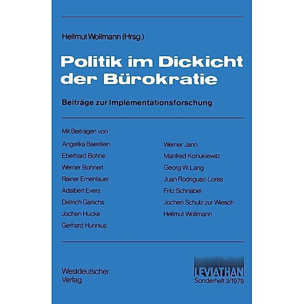 Politik im Dickicht der Bürokratie / Leviathan Sonderhefte Bd.3