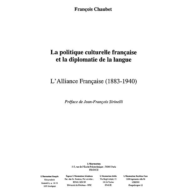 Politique culturelle francaiseet la dip / Hors-collection, Chaubet Francois