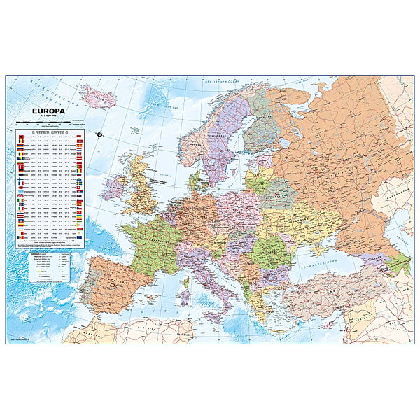 Politische Europakarte als Poster, deutsch, ca. 90x61cm