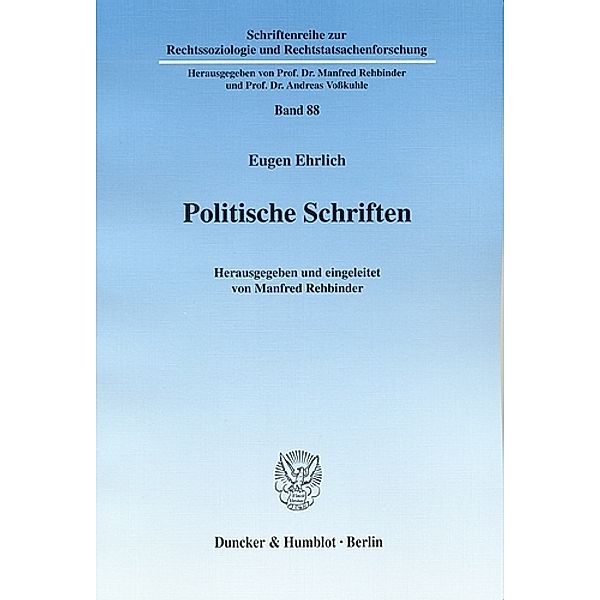 Politische Schriften., Eugen Ehrlich