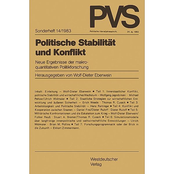 Politische Stabilität und Konflikt / Politische Vierteljahresschrift Sonderhefte Bd.14/1983