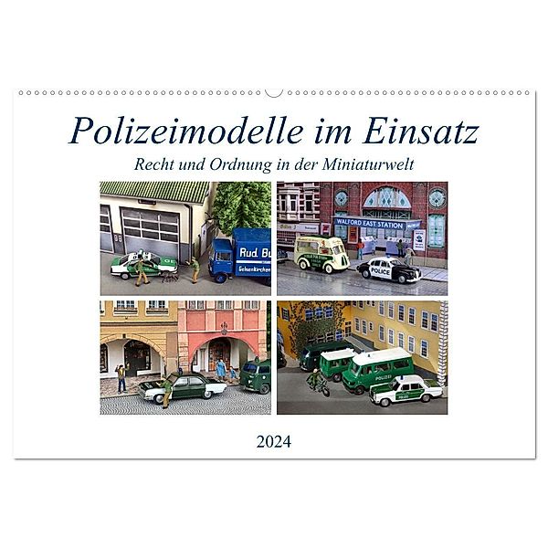 Polizeimodelle im Einsatz (Wandkalender 2024 DIN A2 quer), CALVENDO Monatskalender, Klaus-Peter Huschka