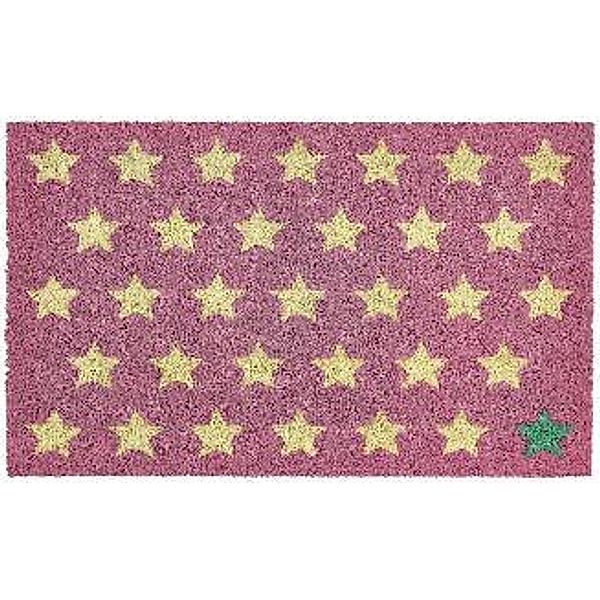 Polka Stars, Fussmatte, rosa