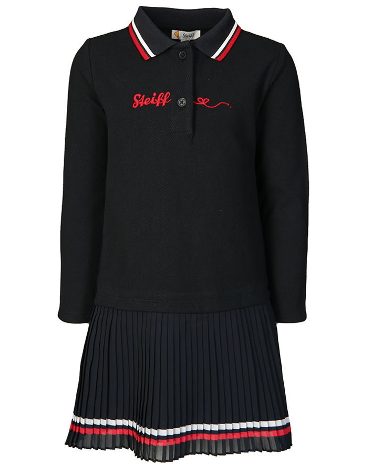 Polo-Kleid BEAR TO SCHOOL GIRLS mit Plisseerock in navy kaufen