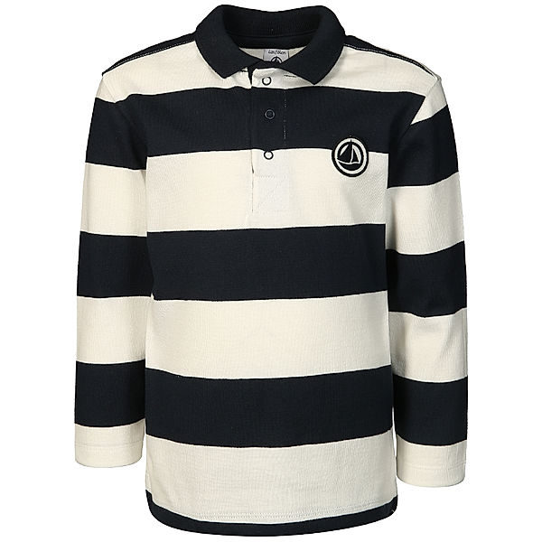 Petit Bateau Polo-Langarmshirt LOQUACE in marine/weiß