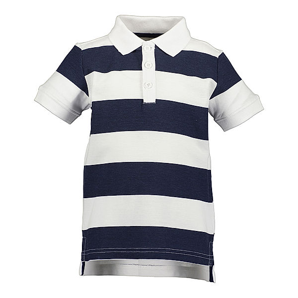 BLUE SEVEN Poloshirt WIDE STRIPES in schwarz/weiß