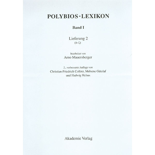 Polybios-Lexikon / Band I, Lieferung 2 / (d - z)