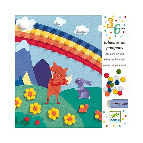 Djeco Pompon-Bastelbilder KUSCHELIGE TRAUMWELTEN