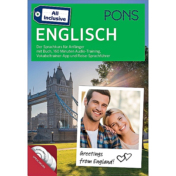 PONS All inclusive Englisch, Kursbuch, 3 Audio+MP3-CDs, Vokabeltrainer-App und Reise-Sprachführer