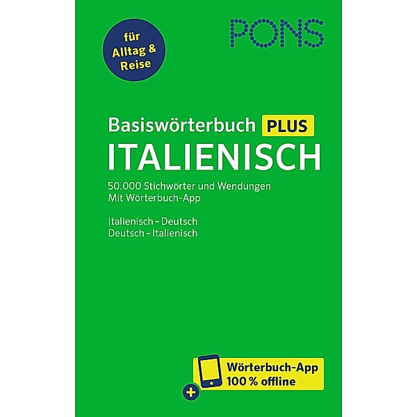 PONS Basiswörterbuch Plus Italienisch, m.  Buch, m.  Online-Zugang