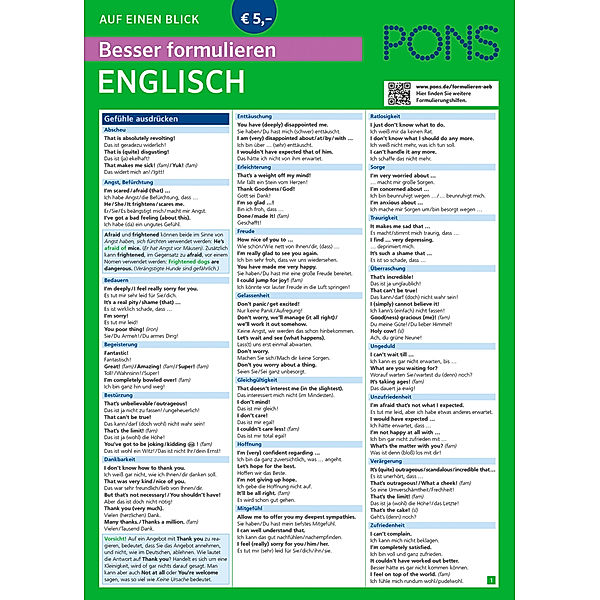 PONS Besser formulieren auf einen Blick Englisch