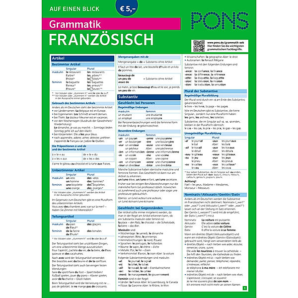 PONS Grammatik auf einen Blick Französisch