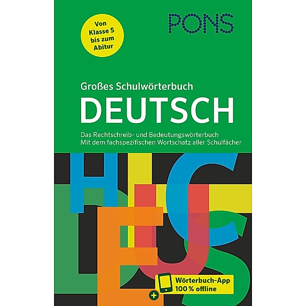 PONS Grosses Schulwörterbuch Deutsch, m.  Buch, m.  Online-Zugang