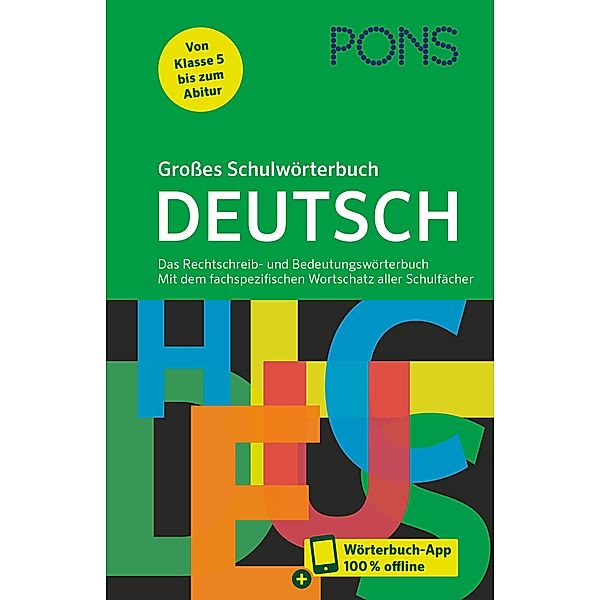 PONS Großes Schulwörterbuch Deutsch, m.  Buch, m.  Online-Zugang