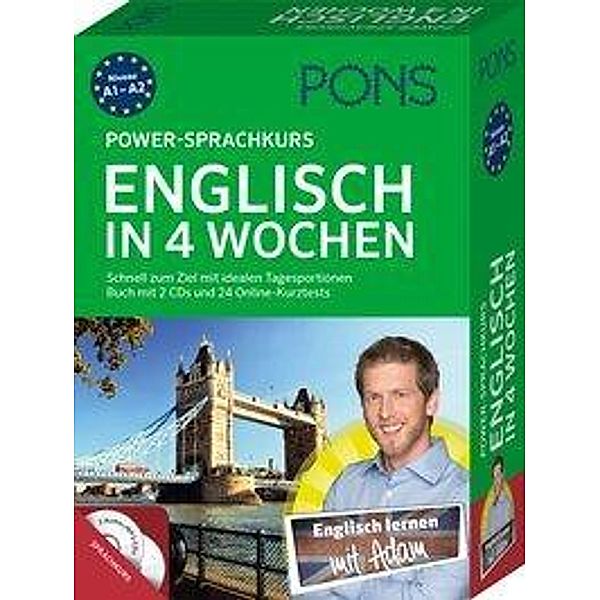 PONS Power-Sprachkurs Englisch in 4 Wochen, Buch mit 2 Audio-MP3-CDs und Online-Kurztests