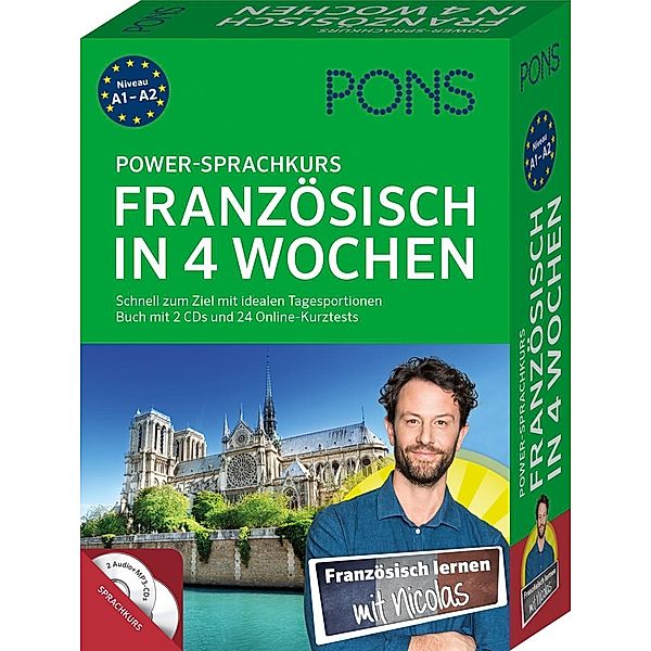 PONS Power-Sprachkurs Französisch in 4 Wochen, Buch mit 2 Audio-MP3-CDs und Online-Kurztests