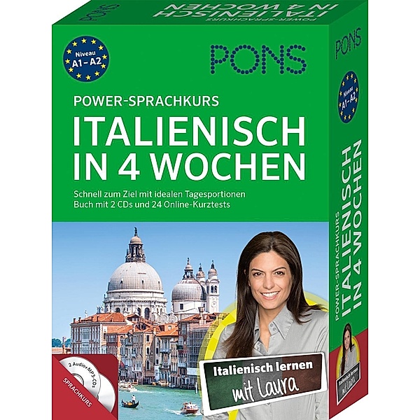 PONS Power-Sprachkurs Italienisch in 4 Wochen, Buch mit 2 Audio-MP3-CDs und 24 Online-Kurztests