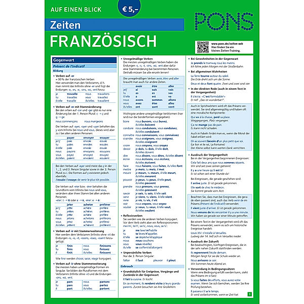 PONS Zeiten auf einen Blick Französisch