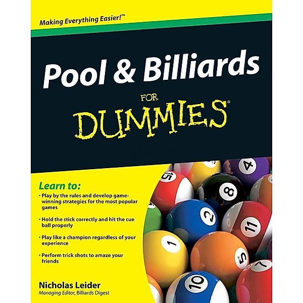 Pool and Billiards For Dummies, Nicholas Leider