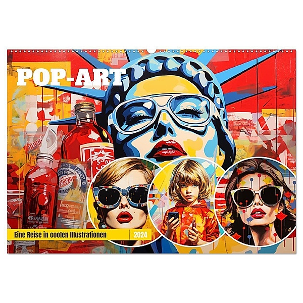 Pop-Art. Eine Reise in coolen Illustrationen (Wandkalender 2024 DIN A2 quer), CALVENDO Monatskalender, Rose Hurley