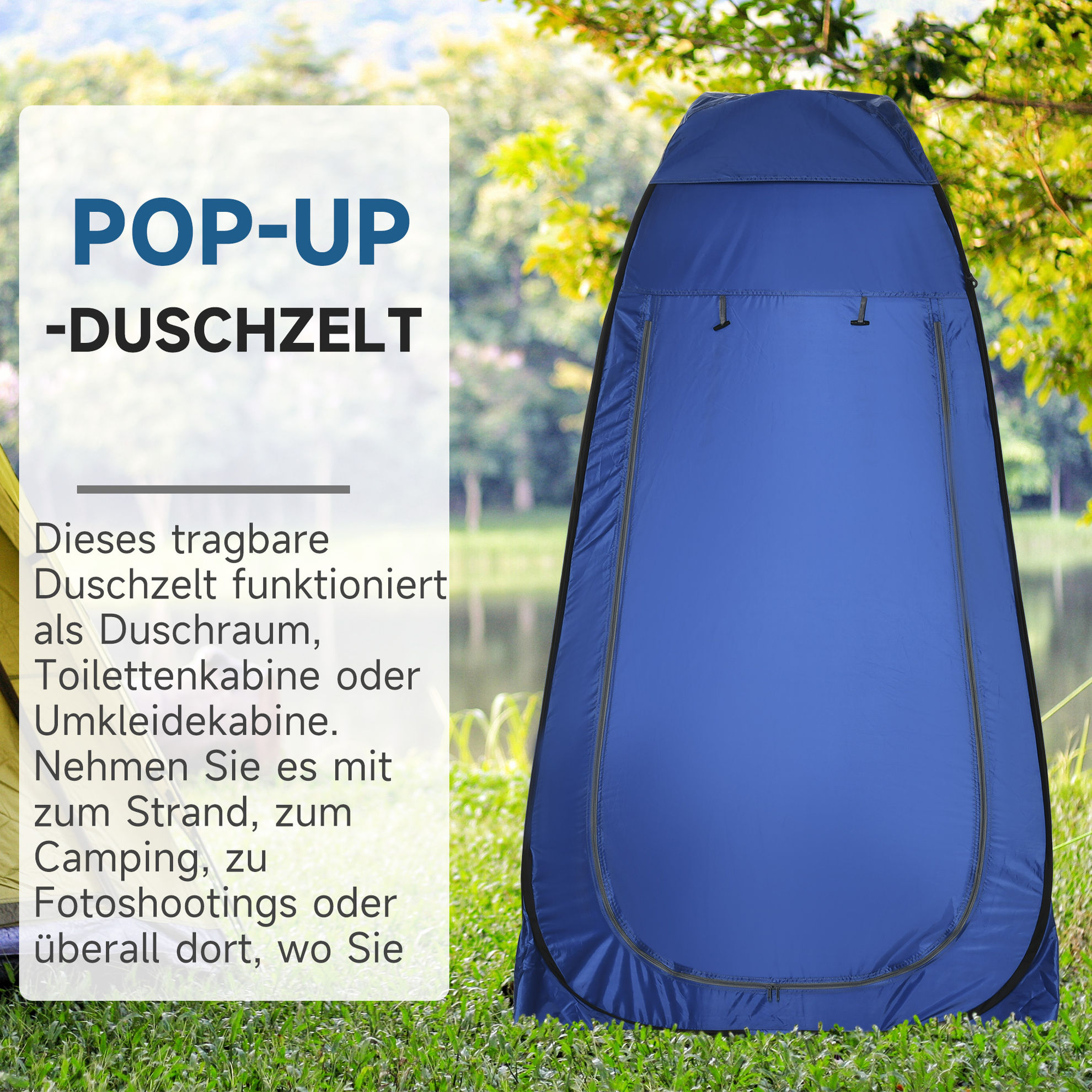 Pop-Up Duschzelt mit Innentasche Farbe: dunkelblau | Weltbild.de
