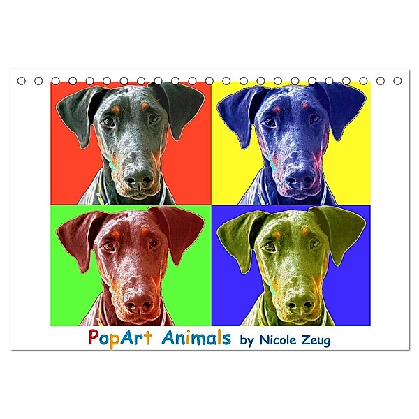 PopArt Animals (Tischkalender 2024 DIN A5 quer), CALVENDO Monatskalender, Nicole Zeug